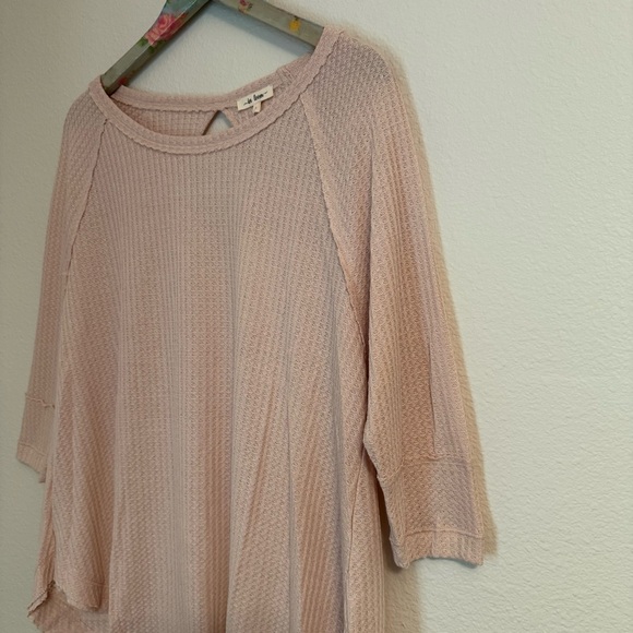 Dusty Pink Waffle Knit Style Top - Picture 2 of 9
